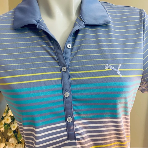 Puma Lavender Button Collar Polo Golf Shirt - Picture 2 of 5